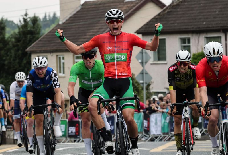 Dillon Corkery of Team Ireland claims first Irish stage victory on Stage 4 of Rás Tailteann 2023 into  Monaghan